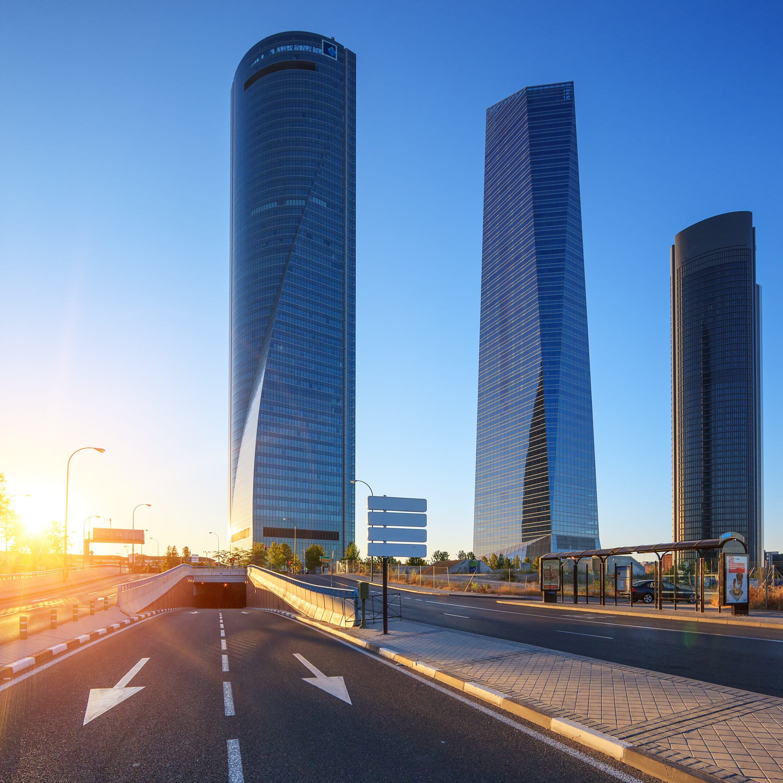 skyscrapers at sunrise
